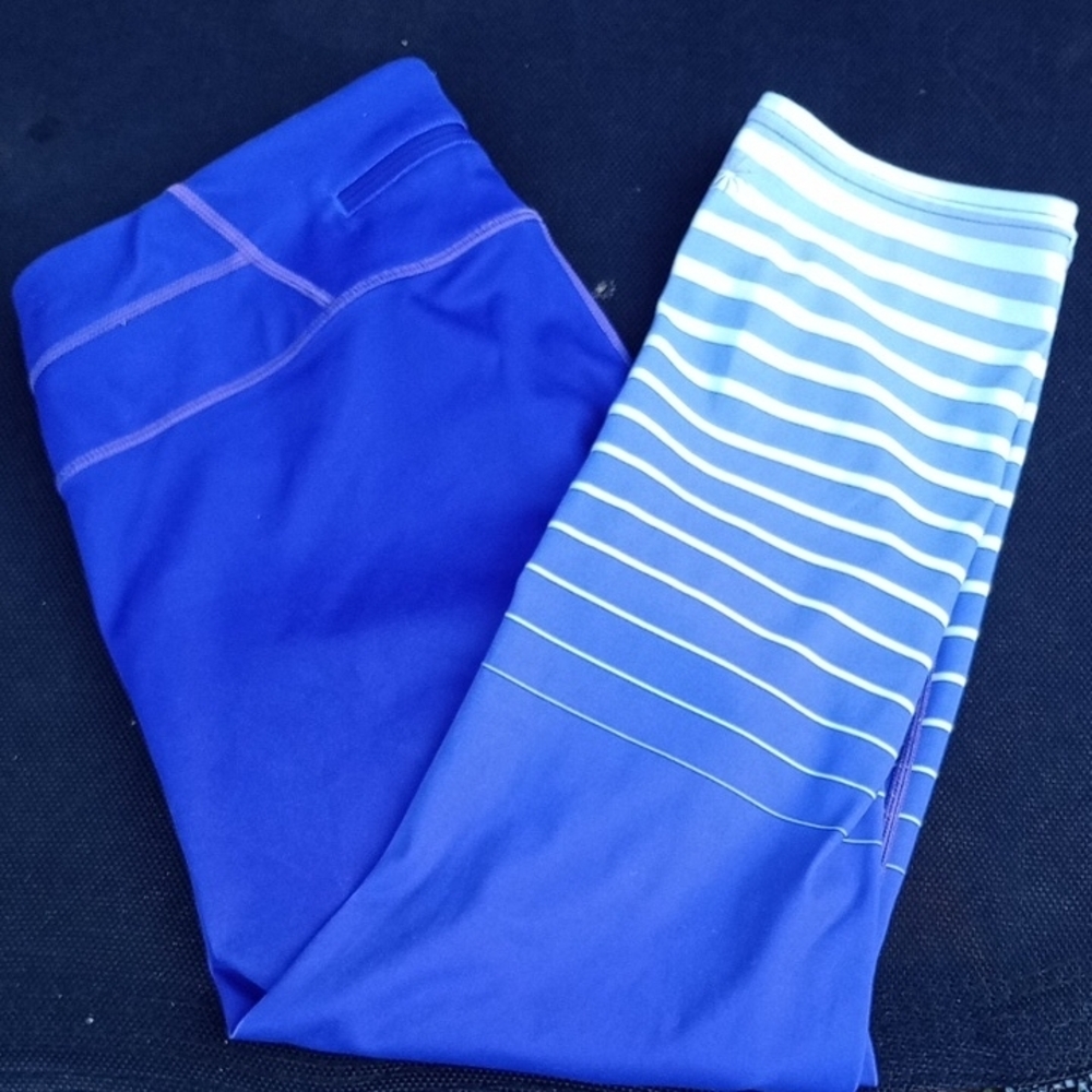 Athleta Vibrant Blue and‎ Striped Jeggings - Picture 4 of 11
